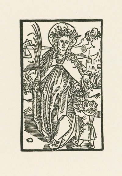 Santa Dorotea. Illustrazione di Hortulus Anime. Stampato da Michael Furter, Basilea da Albrecht Dürer or Duerer