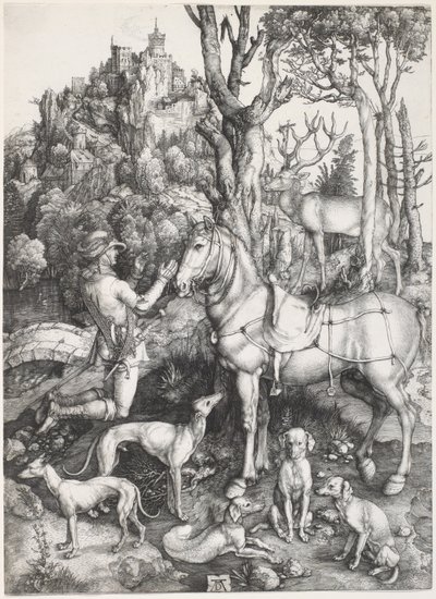San Eustachio, c. 1500-1501 (incisione) da Albrecht Dürer