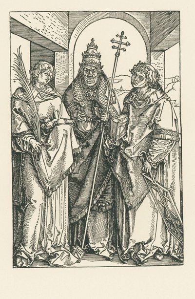 Santi Stefano, Sisto e Lorenzo, 1504-05 circa (xilografia) da Albrecht Dürer or Duerer