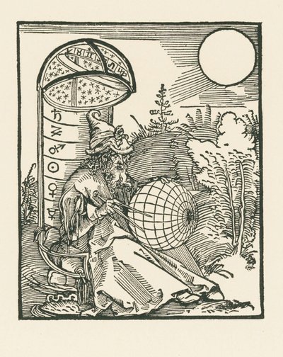Astronomo seduto con in mano un globo da Albrecht Dürer or Duerer