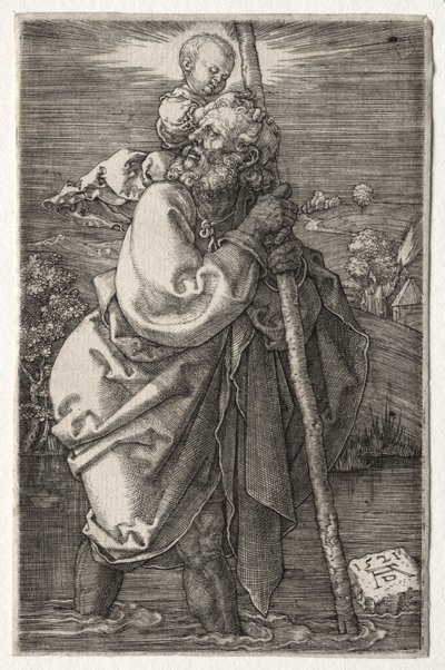 San Cristoforo, rivolto a sinistra da Albrecht Dürer or Duerer