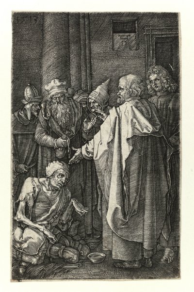 San Pietro e San Giovanni guariscono gli storpi alla porta del tempio da Albrecht Dürer