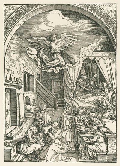 La nascita della Vergine, 1503 circa (xilografia) da Albrecht Dürer or Duerer
