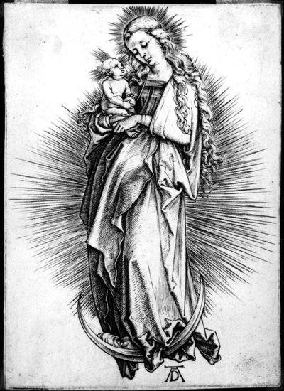 La Vergine e il Bambino su una mezzaluna da Albrecht Dürer