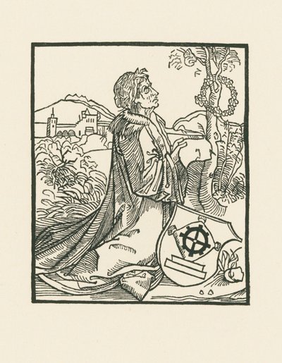 Il poeta Sebastian Brant in ginocchio da Albrecht Dürer or Duerer