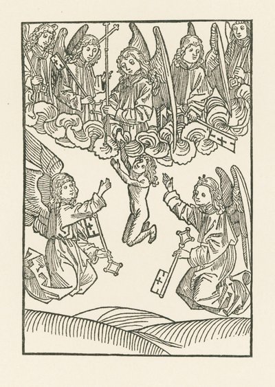 I sette angeli con la croce e le sei chiavi, con cui hanno aperto il Paradiso alle sei opere di Misericordia, ricevono un