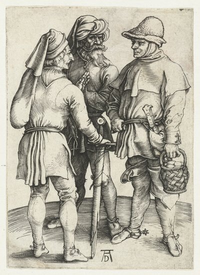 Tre contadini in conversazione da Albrecht Dürer or Duerer