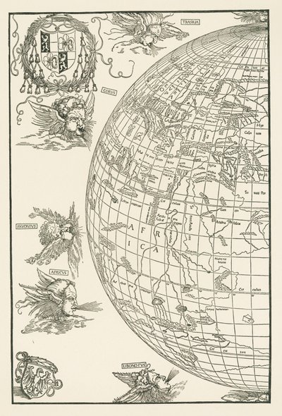 Mappa del mondo di Johannes Stabius da Albrecht Dürer or Duerer