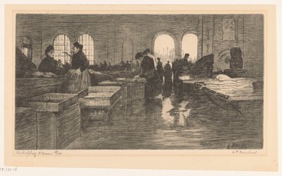 Interno del Mercato del Pesce al Nieuwmarkt di Amsterdam da Albrecht Felix Reicher (signed by artist)