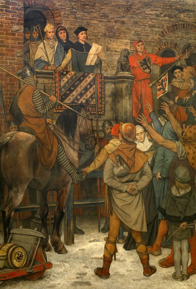 Decorazione nel Municipio di Bruges, c.1895-1900 da Albrecht de Vriendt