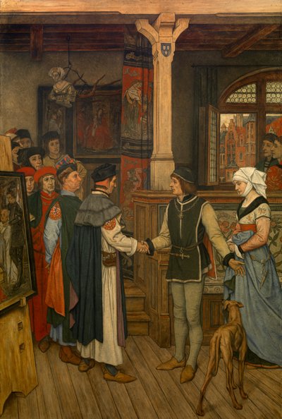 I maestri nella bottega di Jan van Eyck, c.1895-1900 da Albrecht de Vriendt