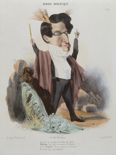 Caricatura di Jakob Meyerbeer (1791-1864) compositore tedesco da Alcide Joseph Lorentz