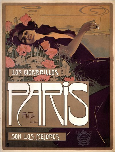 Los Cigarillos Paris, 1901 da Aleardo Villa