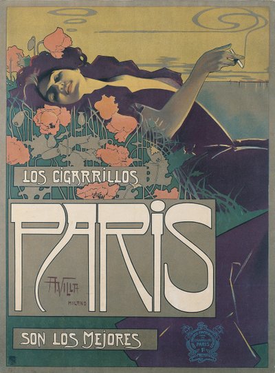 Los Cigarillos Parigi, 1901 da Aleardo Villa
