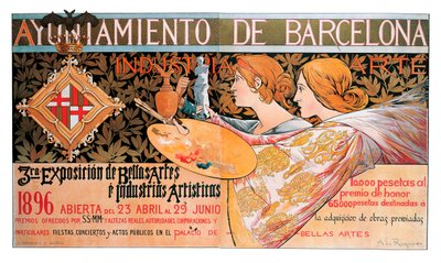Manifesto per la terza Esposizione delle Belle Arti e delle Industrie Artistiche di Barcellona nel 1896 da Alejandro de Riquer