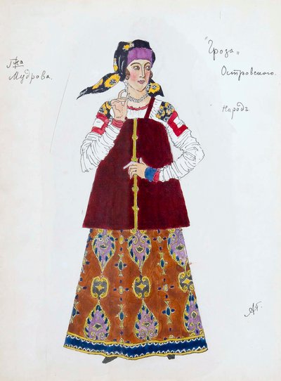Costume per il dramma La Tempesta di Alexander Ostrovsky da Aleksandr Jakovlevic Golovin