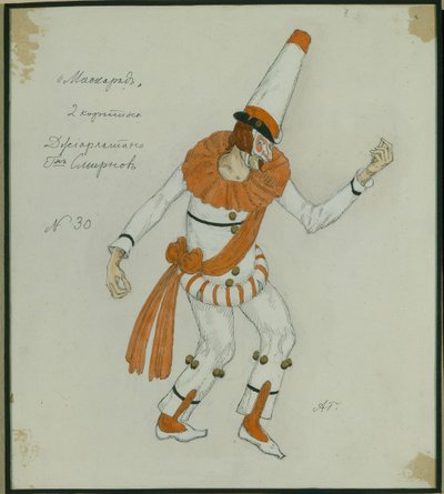 Costume per il dramma Il Mascherato di M. Lermontov da Aleksandr Jakovlevic Golovin