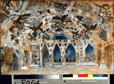 Scenografia per la pièce teatrale "La signora del mare" di H. Ibsen da Aleksandr Jakovlevic Golovin