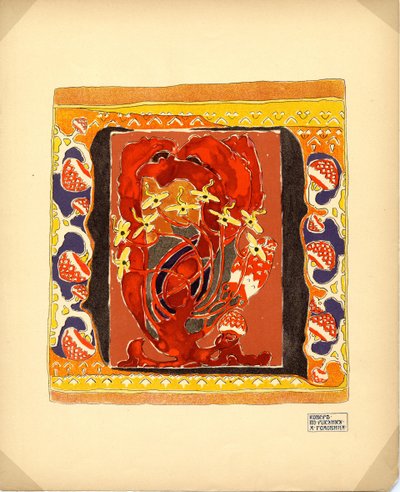 Progetto per un tappeto Editore M. K. Tenisheva e S. I. Mamontov, anni 1900 da Aleksandr Jakovlevic Golovin