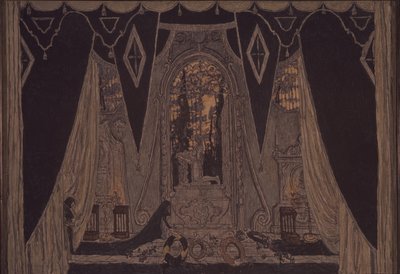 Scenografia per il dramma Don Giovanni di J.-B. Molière, 1910 da Aleksandr Jakovlevic Golovin