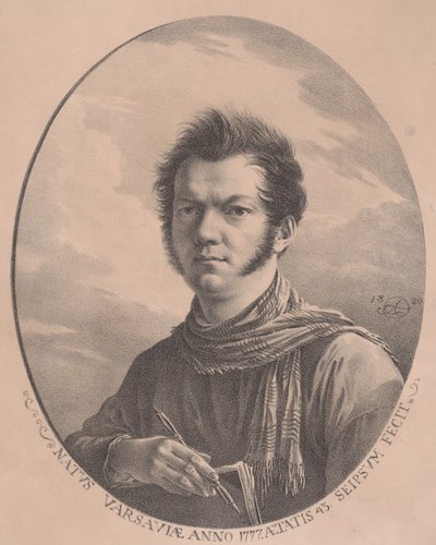 Autoritratto con un album e penna, 1819 da Aleksandr Orlovsky
