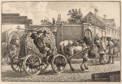 Portatore russo che trasporta legna su un carro da Aleksandr Osipovich Orlovskii
