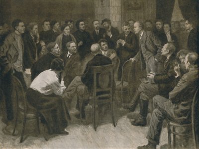Lenin che dibatte con il narodnik Vorontsov 1894, 1939 da Aleksandr Viktorovic Moravov