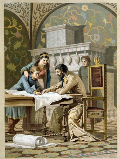 B. Godunov e i suoi figli, Feodor e Xenia da Aleksei Danilovich Kivshenko