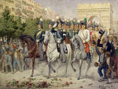 Forze russe e alleate che marciano su Parigi, 1880 da Aleksei Danilovich Kivshenko