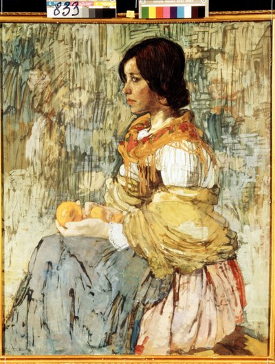 Una donna italiana con arance da Aleksey Kravchenko