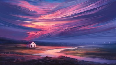 Tramonto da sogno in campagna da Alena Aenami