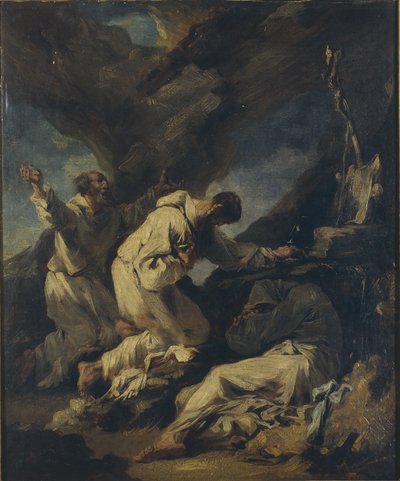 Monaci camaldolesi in preghiera estatica da Alessandro (studio of) Magnasco