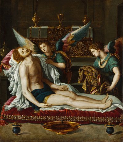 Il corpo di Cristo unto da due angeli da Alessandro Allori