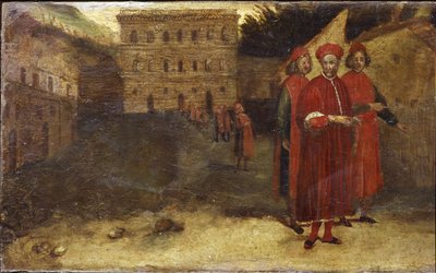 Luca Pitti banchiere italiano, davanti al suo palazzo (Palazzo Pitti) da Alessandro Allori