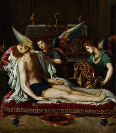 Il corpo di Cristo unto da due angeli da Alessandro Allori