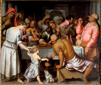 Banchetto con agnello pasquale da Alessandro Bonvicino Moretto