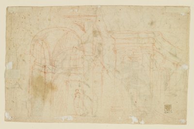 Studi di angeli e cupidi (recto); Studi architettonici (verso) da Alessandro Casolani
