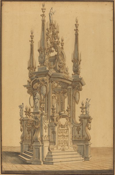 Magnifico catafalco in onore di Giovanni III, re di Polonia da Alessandro Galli Bibiena