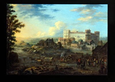 Veduta di Danzica; Veduta capriccio di un palazzo da Alessandro Greuenbroeck