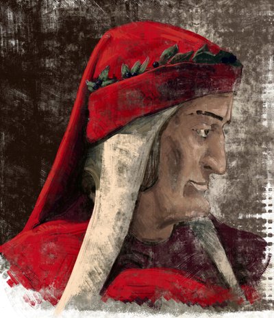 Dante Alighieri (illustrazione) da Alessandro Lonati