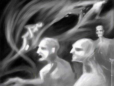 Creature fantastiche: un gruppo di spettri (Disegno di Alessandro Lonati) da Alessandro Lonati