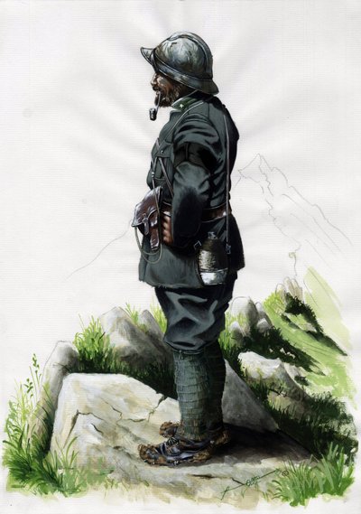 Prima Guerra Mondiale 1914-1918: ufficiale cacciatore alpino dell