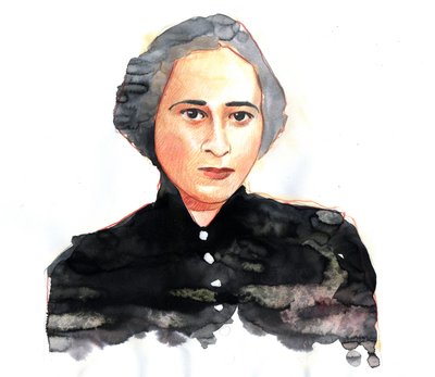 Hannah Arendt (1906-1975), scienziata politica e filosofa tedesca, naturalizzata americana - Illustrazione di Alessandro Lonati da Alessandro Lonati
