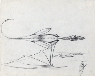 Animale leggendario per illustrazione fantasy: studio per un drago da Alessandro Lonati