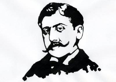 Marcel Proust (inchiostro su carta) da Alessandro Lonati