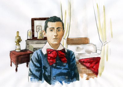 Marcel Proust giovane nella stanza di sua zia Elisabeth da Alessandro Lonati