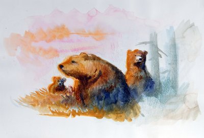 Famiglia di orsi naturali da Alessandro Lonati