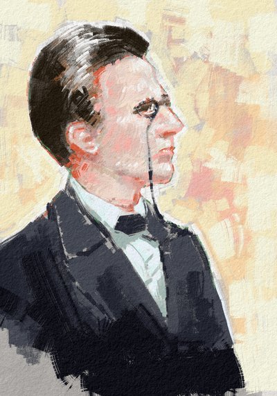 Ritratto del giovane scienziato Max Planck, 2023 (illustrazione) da Alessandro Lonati