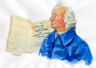 Ritratto di Adam Smith (1723-1790), filosofo ed economista scozzese da Alessandro Lonati