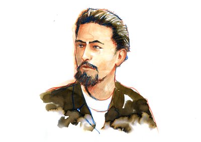Ritratto di Anton Chekov da Alessandro Lonati